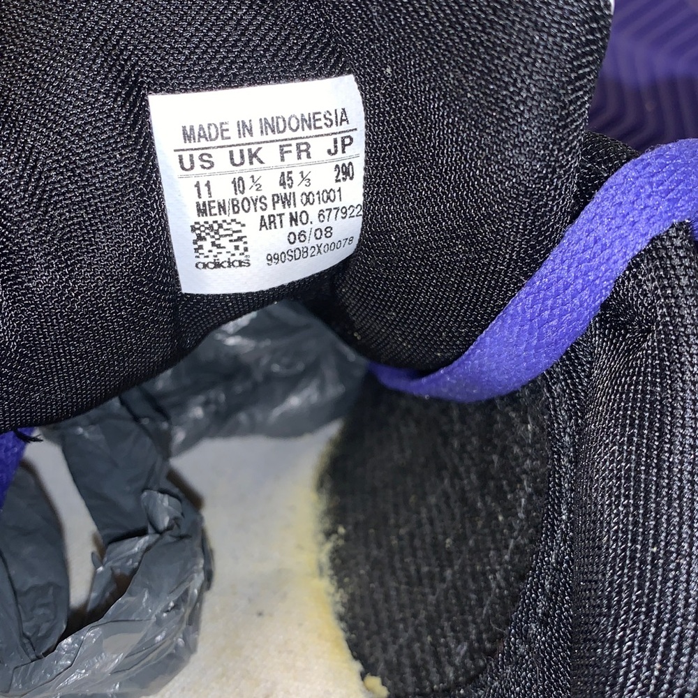 Adidas Men's Superstar White/Black/Purple Sneakers with Purple Suede Accents - Picture 6 of 6